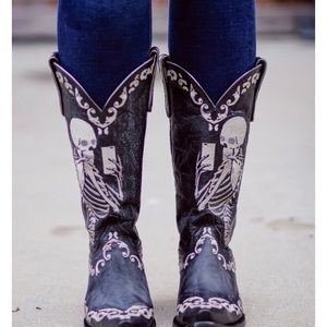 Old Gringo Selfie skeleton boots